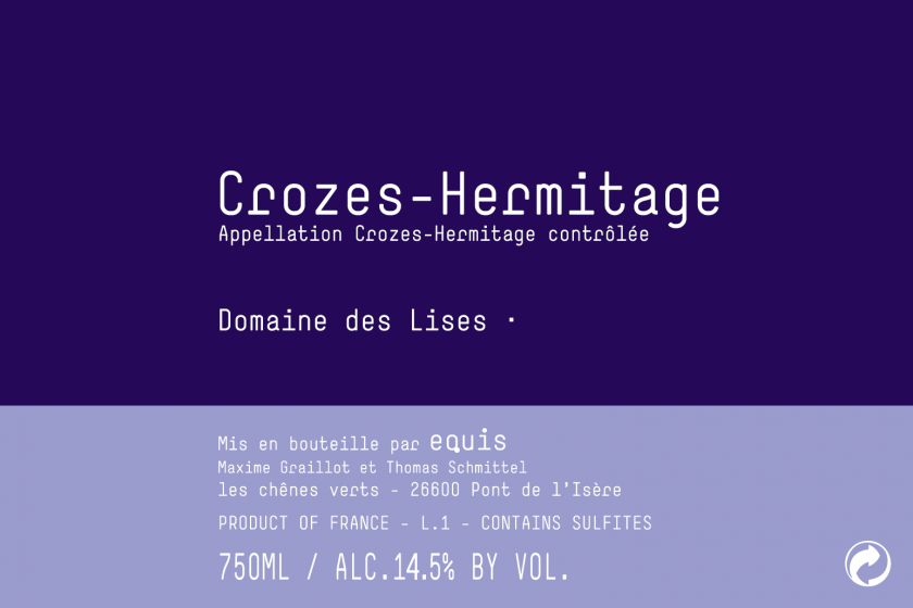 תווית  Equis Crozes-Hermitage