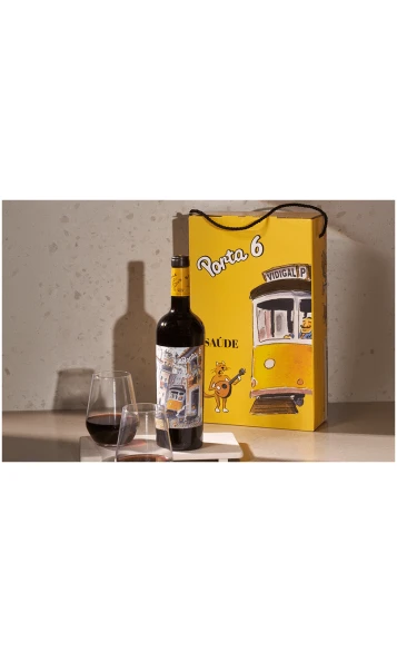 מארז פורטה 6 אדום כשר עם זוג כוסות - מארז שי 17