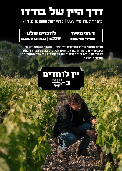 בית ספר ליין בורדו3 (1) קורס יין: בורדו *3 מפגשים* בהנחיית ערן פיק M.W - סניף החשמונאים (אפריל-מאי 2026) – תמונה 1