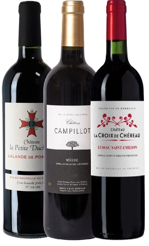 שלישיית בורדו - לוסאק אמיליון מדוק שלישייה אדומה מבורדו - סנט אמיליון-מדוק-פומרול – תמונה 1