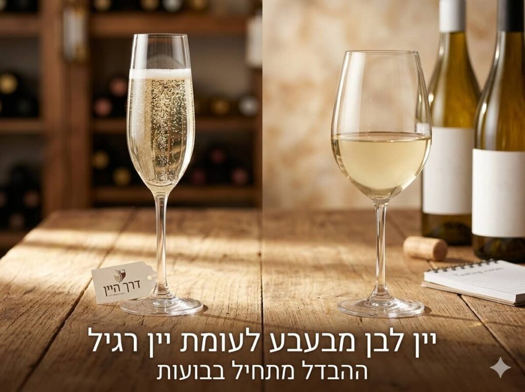 מה ההבדל בין יין לבן מבעבע ליין רגיל