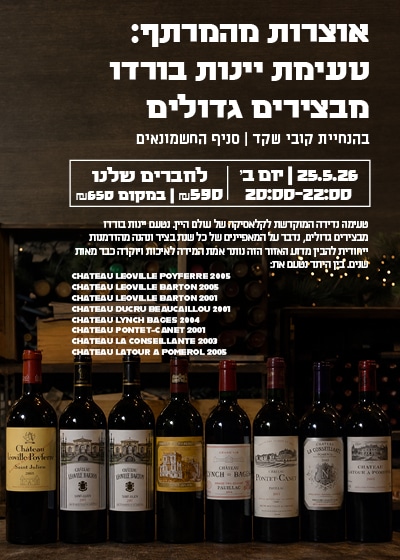 סדנת בורדו מתיישנים_3 (1) אוצרות מהמרתף: טעימת יינות בורדו מתיישנים מבצירים גדולים - 25.5 חשמונאים – תמונה 1