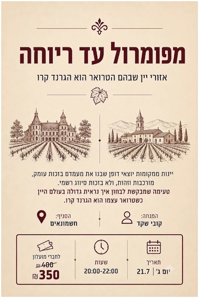 מפומרול עד ריוחה חשמונאים גרנד קרו מפומרול עד ריוחה - אזורי יין שבהם הטרואר הוא הגרנד קרו - חשמונאים 21.7 – תמונה 1