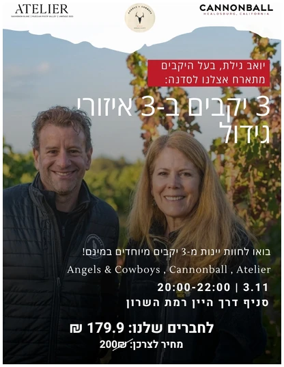 אתר רמת השרון 3 יקבים מ-3 איזורים – טעימה עם יואב גילת 3.11 רמה"ש – תמונה 1